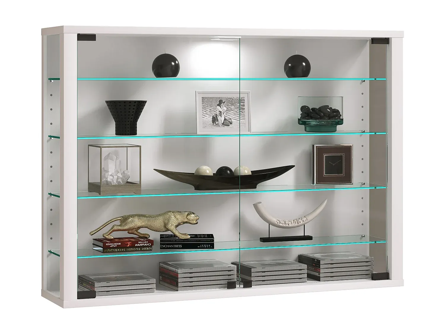 Wohnzimmer und Flur,Wohnzimmermöbel,Vitrinenschrank-LIVELUNO
