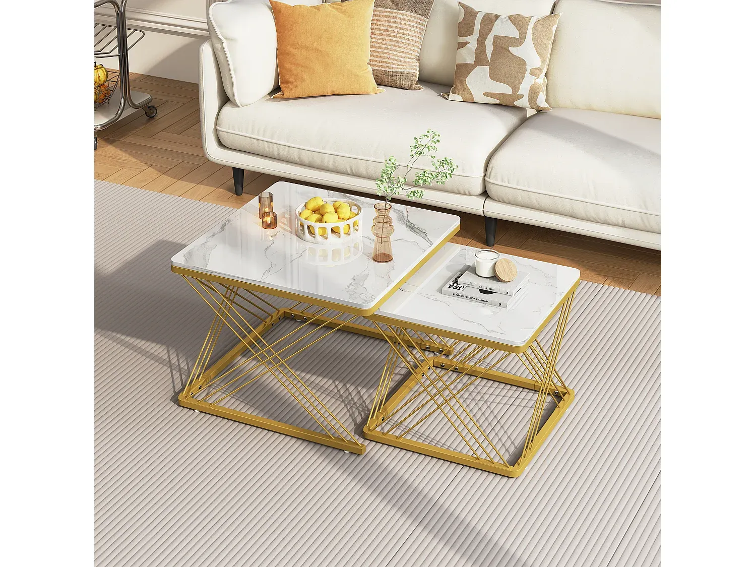 Wohnzimmer und Flur,Wohnzimmermöbel,Couchtisch Set-LIVELUNO