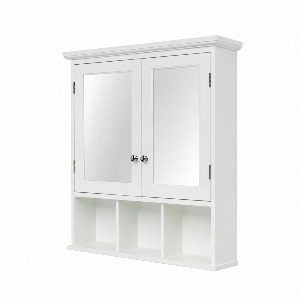 Badezimmerspiegelschrank mit Regal Weiß MDF-Holz