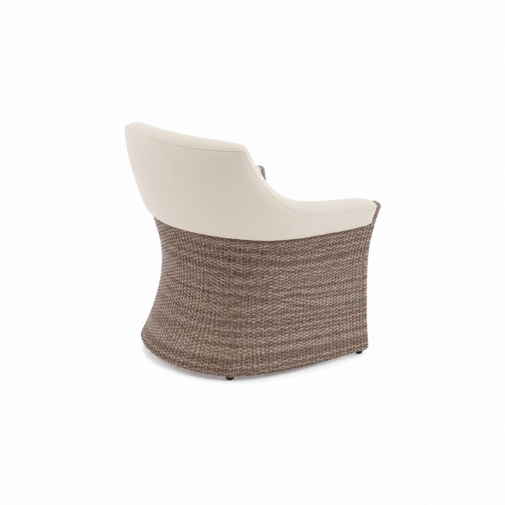 Outdoor-Clubsessel Rattan mit Polyurethan-Sitz Creme Braun