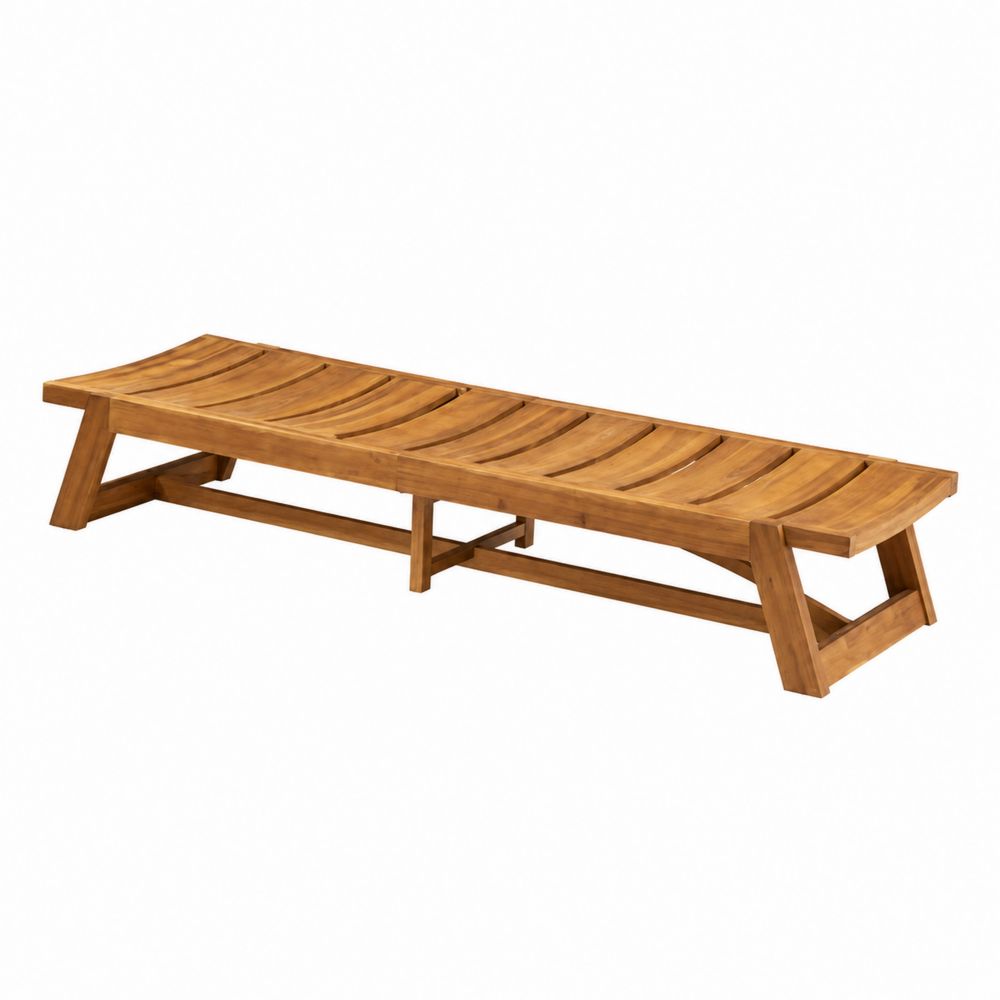 Gartenbank Liege Akazienholz Braun 200x60x30 cm