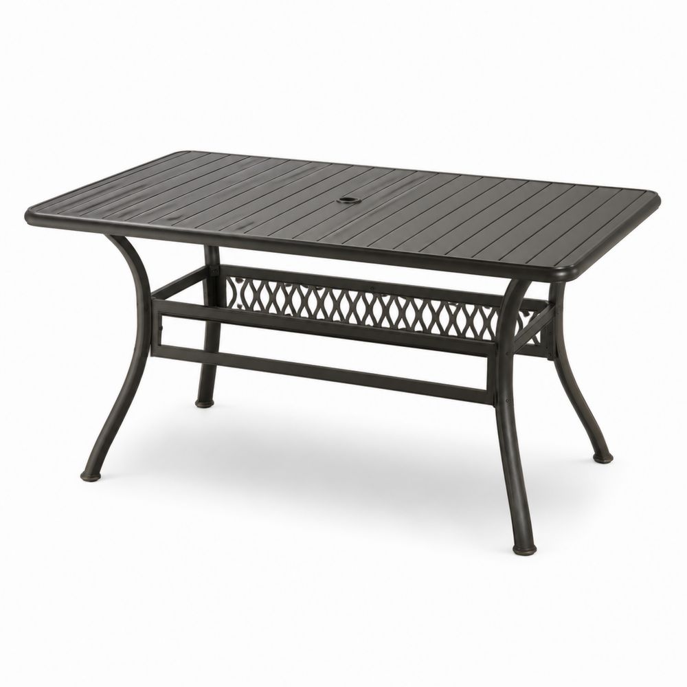 Rechteckiger Gartentisch Aluminium Schwarz 140 cm