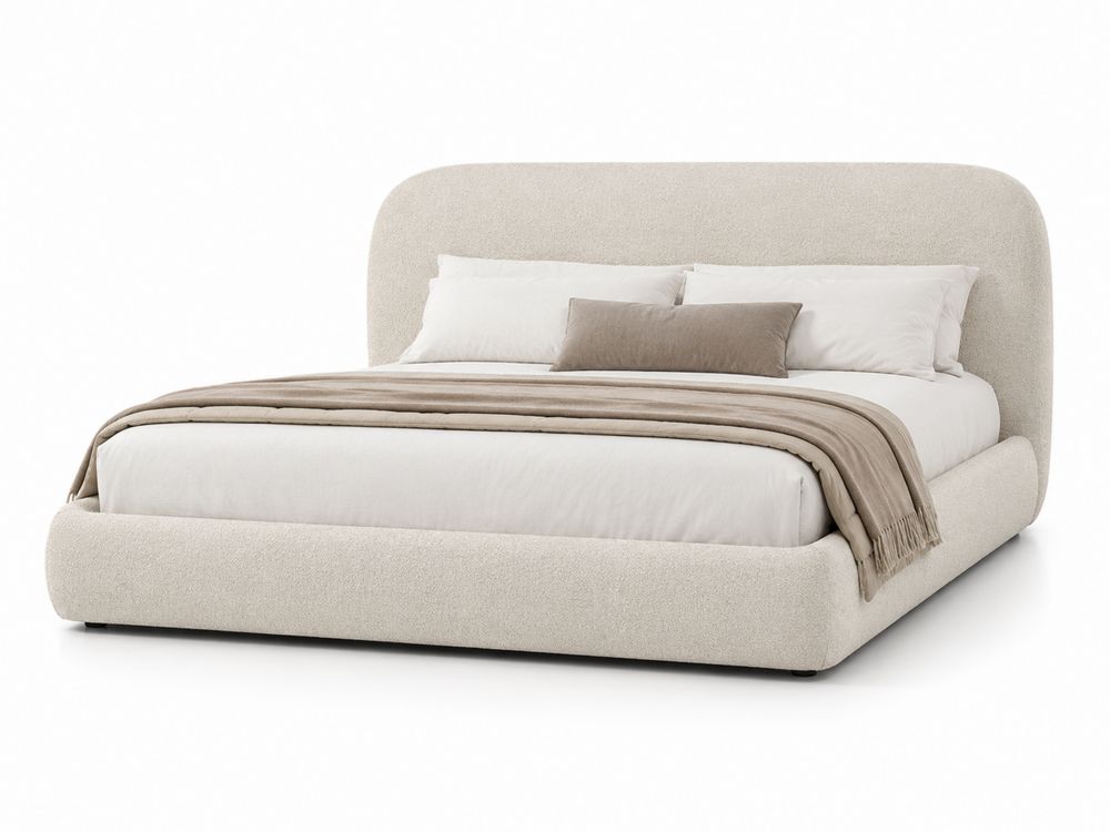 Polsterbett Bouclé 200x200 cm Beige