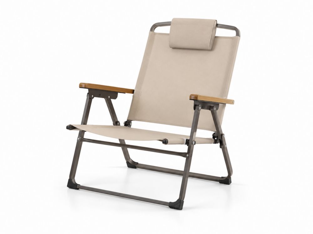 Faltbarer Strandstuhl Aluminium Polyester Beige