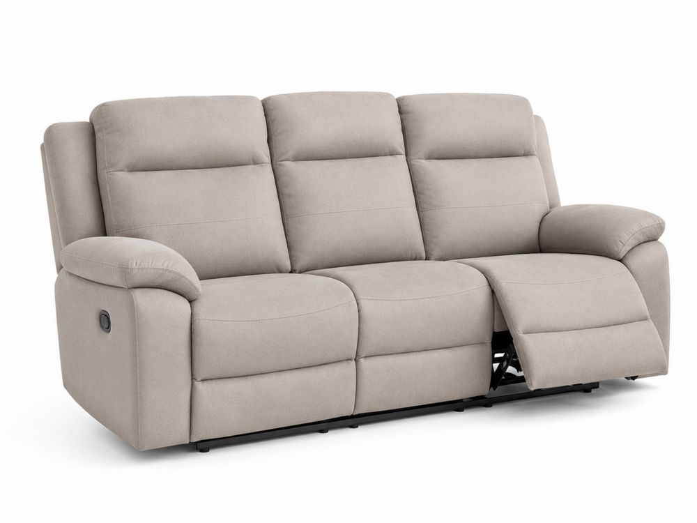 3-Sitzer Stoffsofa mit Liegefunktion Grau 210cm