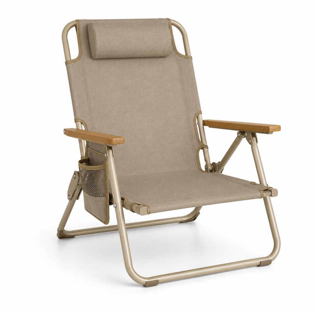 Strandstuhl mit Aluminiumrahmen und Polyestergewebe in Beige