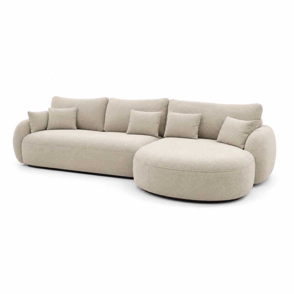 Ecksofa L-Form Beige Stoff