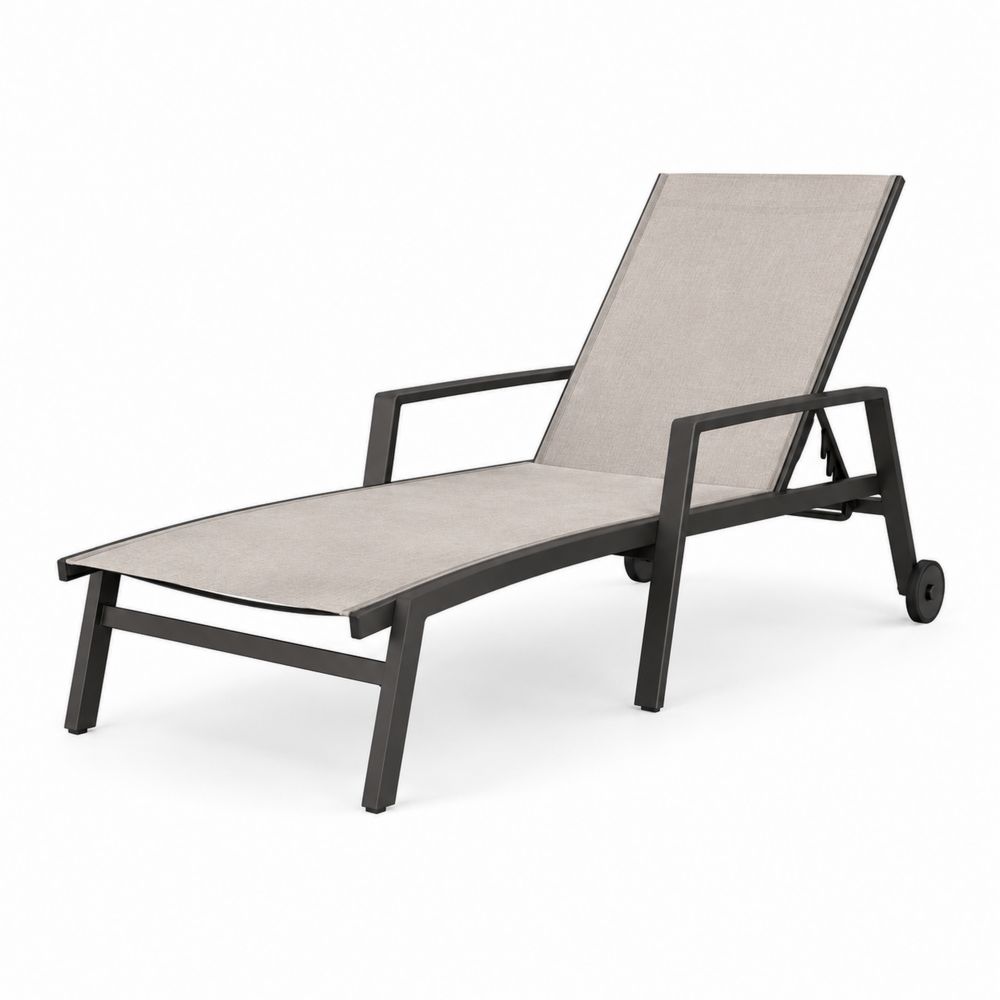 Gartenliege Aluminium Textilene Beige