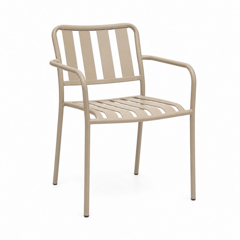 Metall Gartenstuhl Beige, Aluminium, 85x54x58 cm