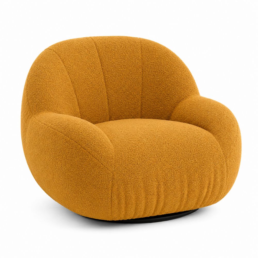 Bouclé-Stoff Sessel Metallrahmen Orange