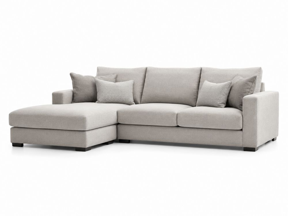 Modulares Sofa L-Form Stoff Hellgrau