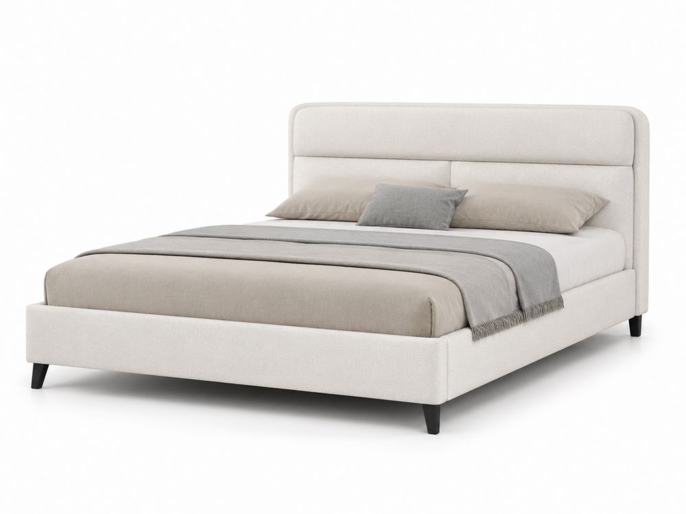 Polsterbett 200x180 cm Leinen Beige
