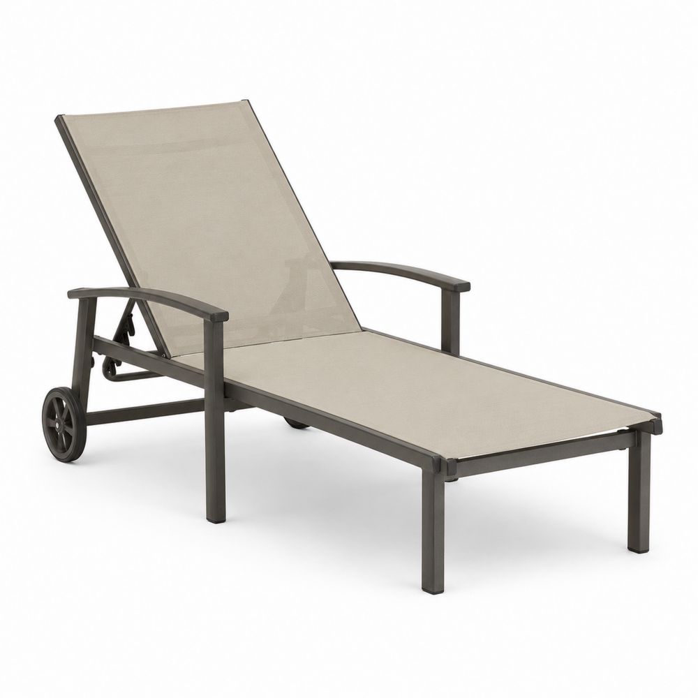 Verstellbare Outdoor-Liege Aluminium Textilene Beige 200 cm