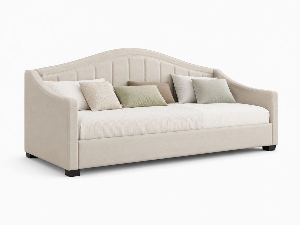 Tagesbett Sofa-Form Leinen Beige mit Kissen