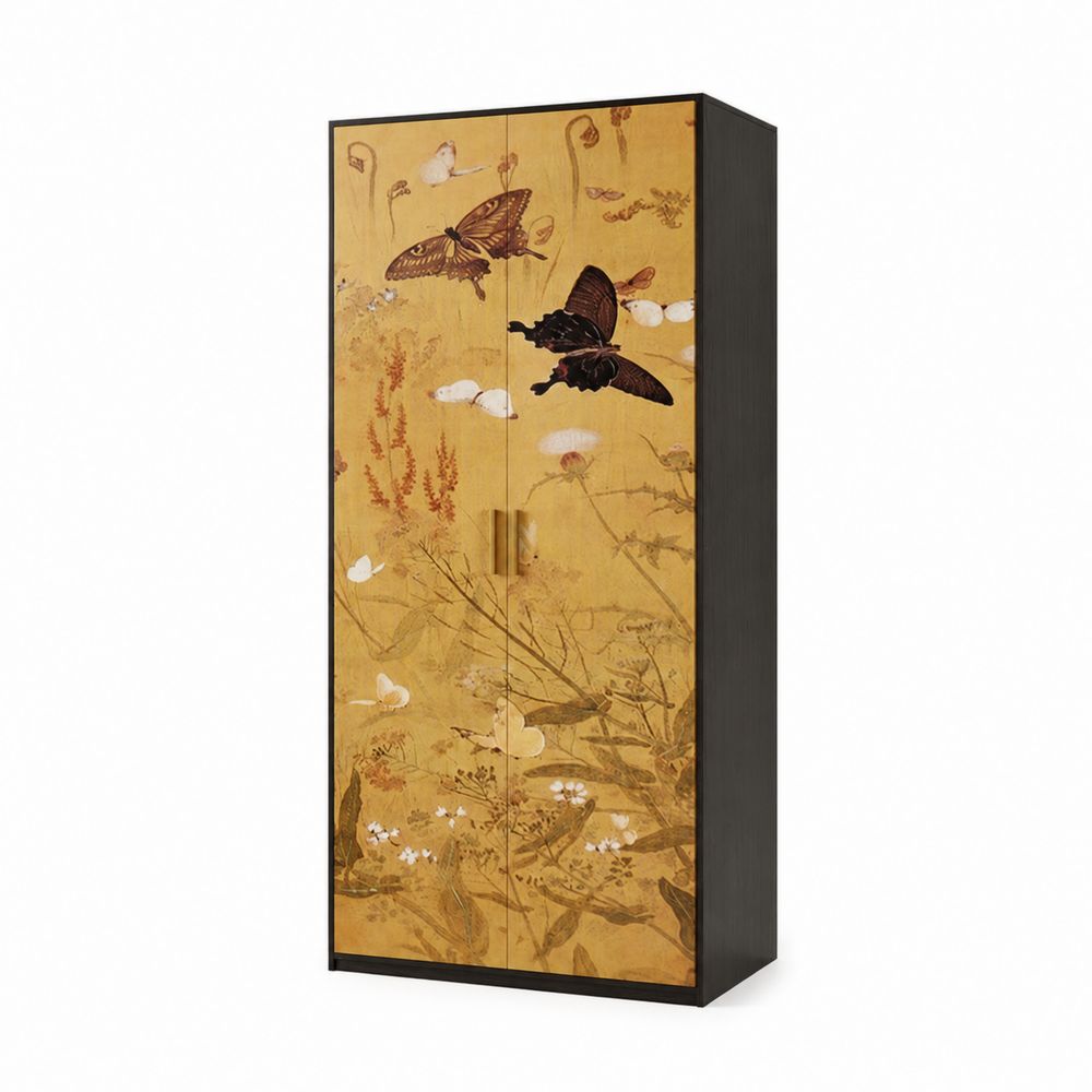 Holzschrank mit Schmetterling-Muster 200x100x50cm-Sovloria