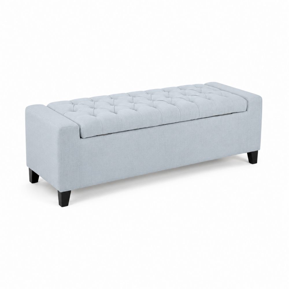 Polsterbank mit Stauraum Stoff Hellgrau 120x45x40 cm-Sovloria