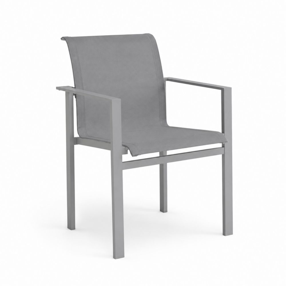 Stuhl aus Aluminium mit Polyestergewebe Grau-Sovloria