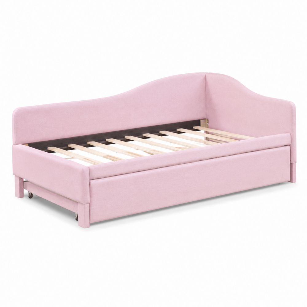 Tagesbett 200x90 cm Samt Rosa-Sovloria