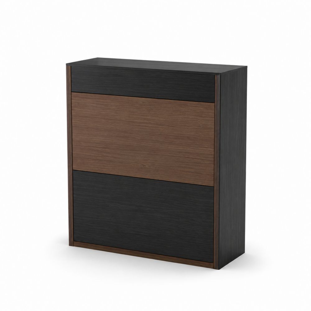 Schuhschrank Holz Schwarz/Braun 60x24x80 cm-Sovloria