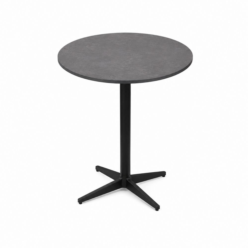 Runder Outdoor-Tisch Faserzement 70 cm Metall Schwarz-Sovloria
