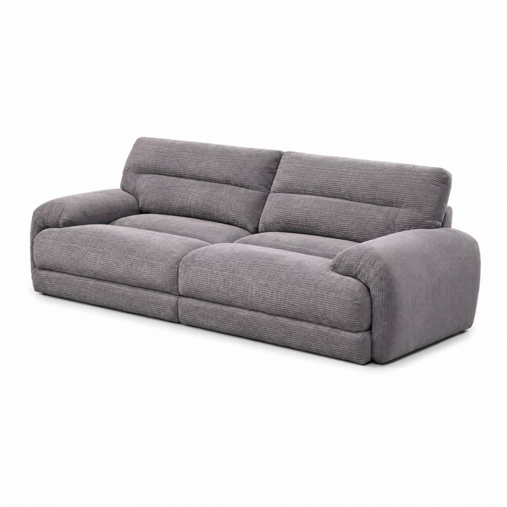 Sofa 3-Sitzer Cordstoff Grau-Sovloria