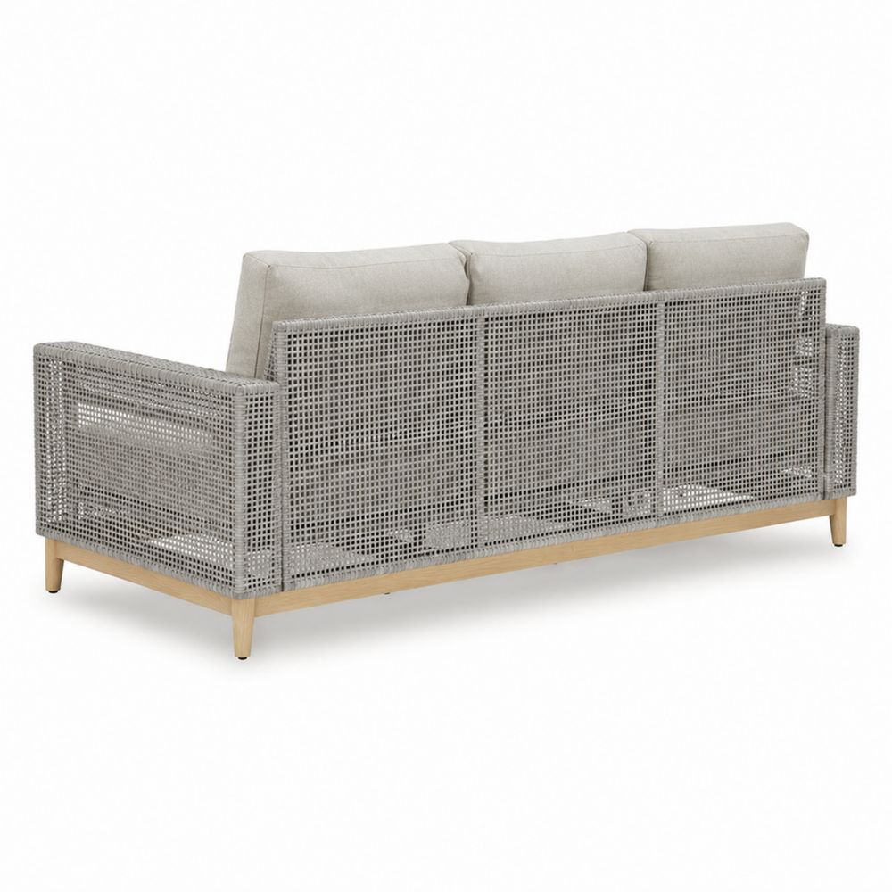 Gartensofa 3-Sitzer Aluminium Polyester Grau 220cm-Sovloria