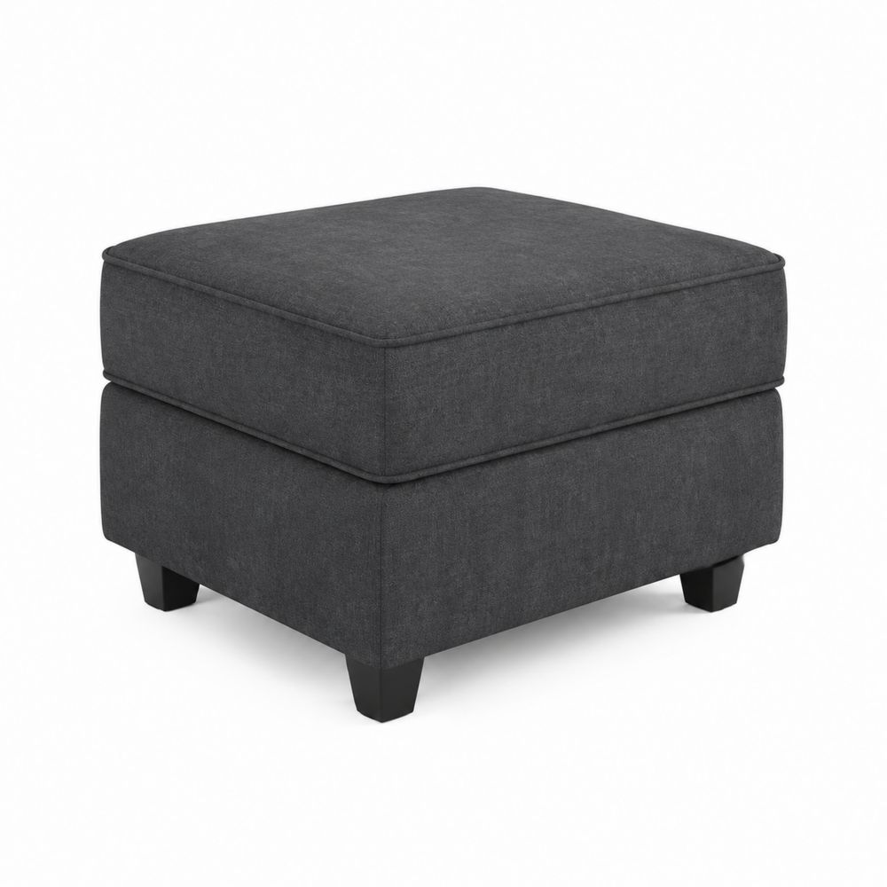 Hocker aus Holz und Polyester Dunkelgrau 65x65x40 cm-Sovloria