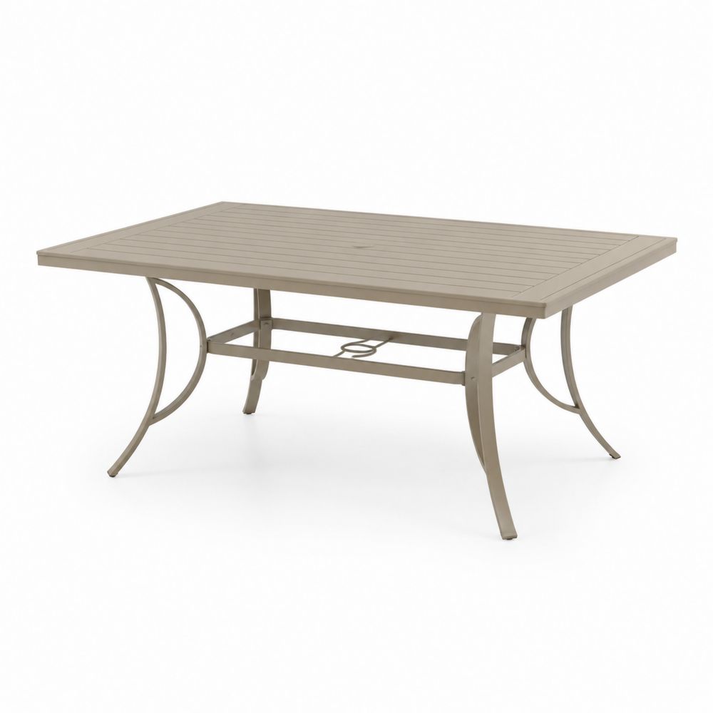 Rechteckiger Aluminium-Gartentisch 150x90x75 cm Grau-Sovloria