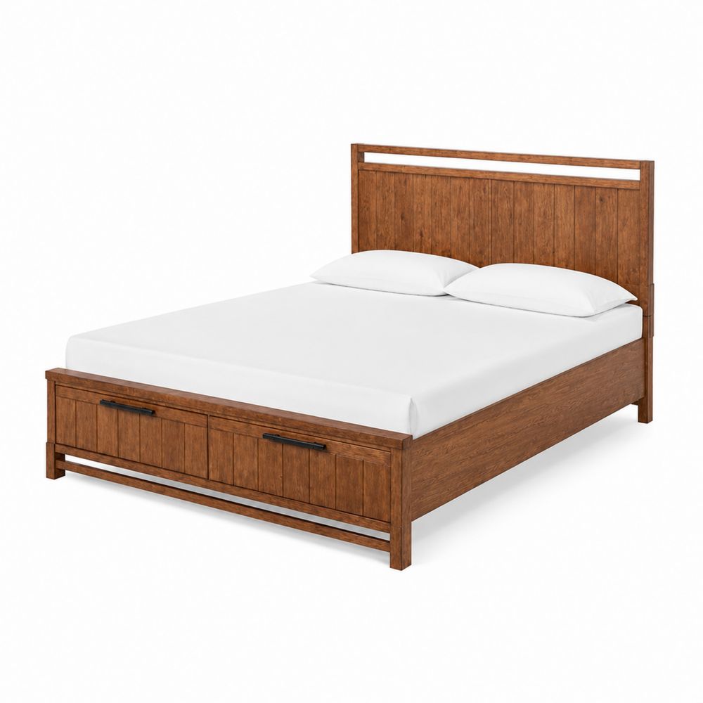 Bett mit Stauraum Holz Braun 200x160 cm-Sovloria