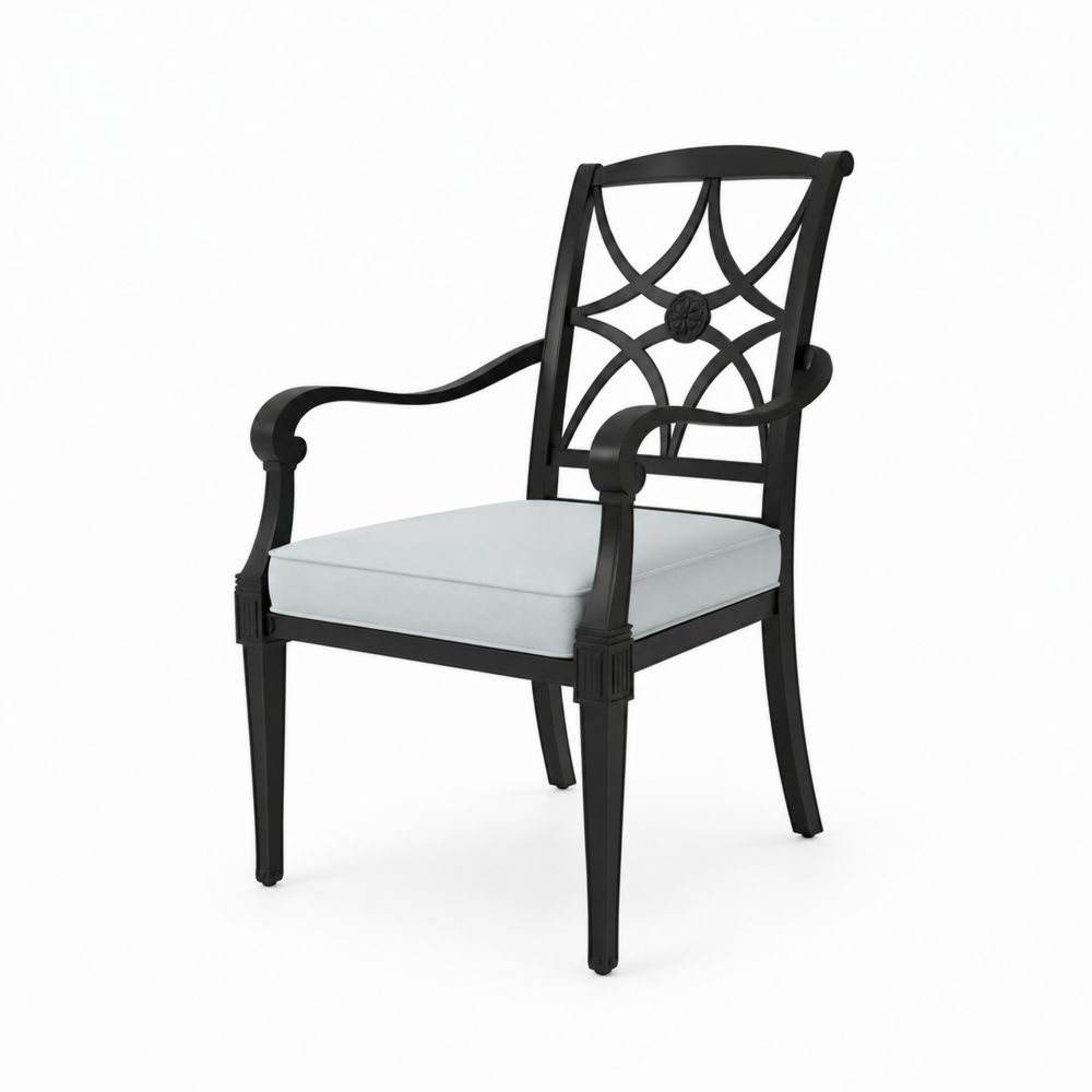 Gartenstuhl Aluminium mit Gitterdesign Schwarz/Weiß-Sovloria