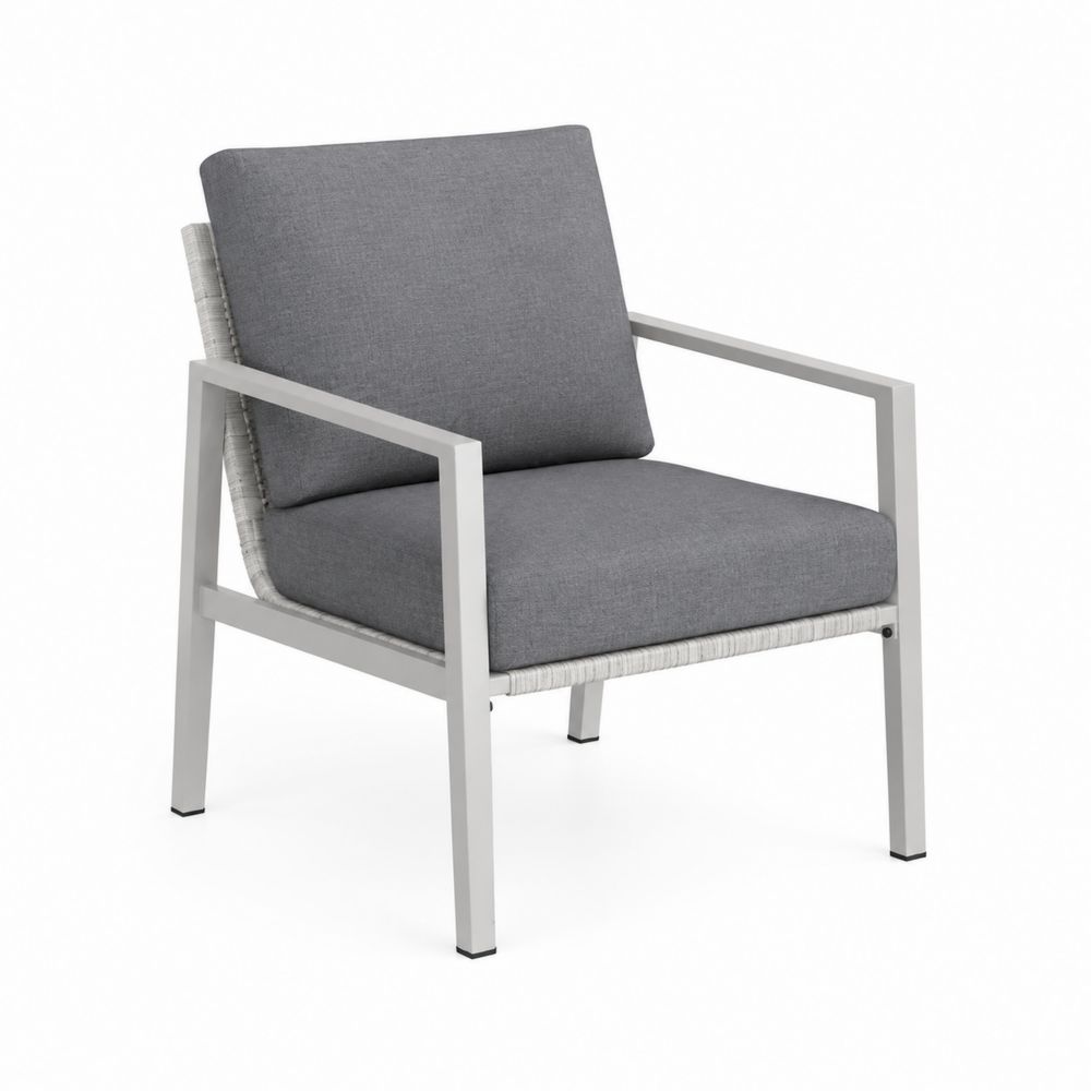 Gartenstuhl Aluminium Gewebe Grau-Sovloria