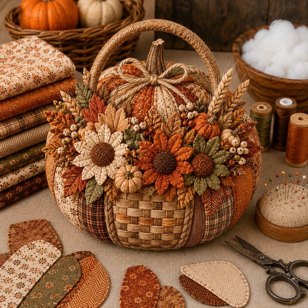🔥Last Day🔥BUY 4 GET 1 FREE (Add 4 Pcs To Cart) – Cozy Harvest Pumpkin Patchwork Kit