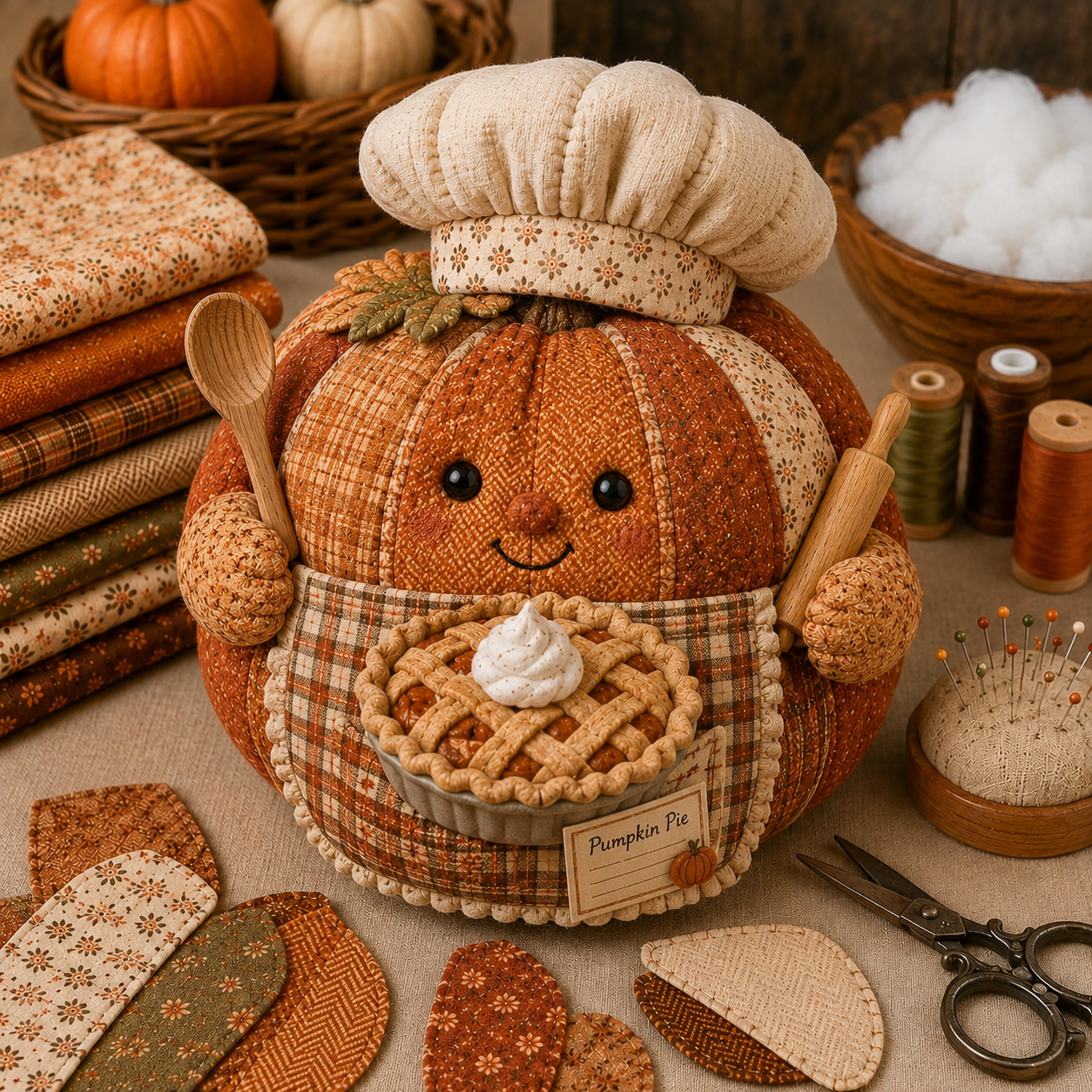 🔥Last Day🔥BUY 4 GET 1 FREE (Add 4 Pcs To Cart) – Cozy Harvest Pumpkin Patchwork Kit