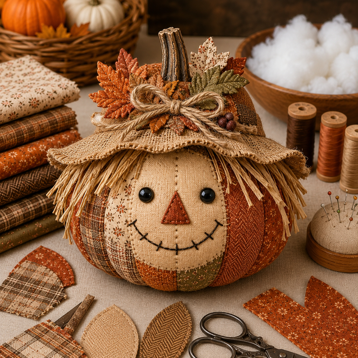 🔥Last Day🔥BUY 4 GET 1 FREE (Add 4 Pcs To Cart) – Cozy Harvest Pumpkin Patchwork Kit