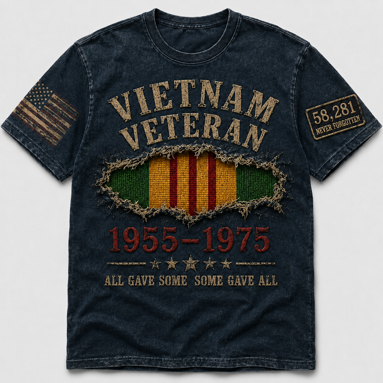 Vietnam Veteran 1955–1975 “All Gave Some, Some Gave All” Vintage Unisex T-Shirt