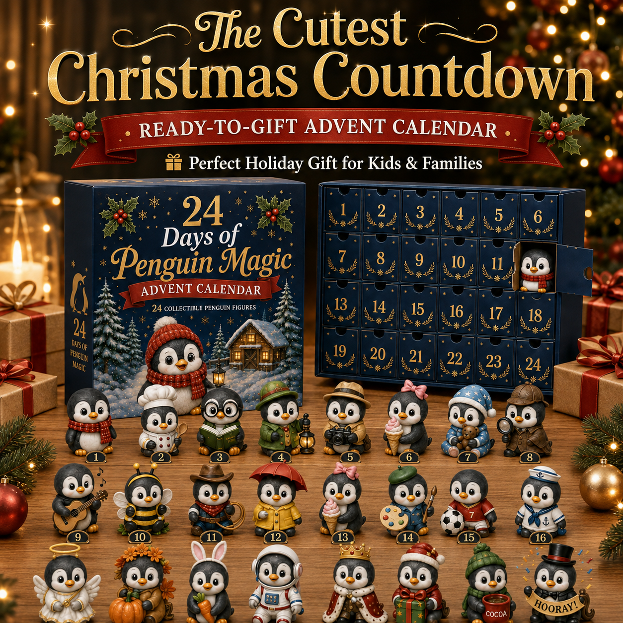 🐧 24 Days of Penguin Magic™ Advent Calendar – 24 Collectible Christmas Penguin Surprises