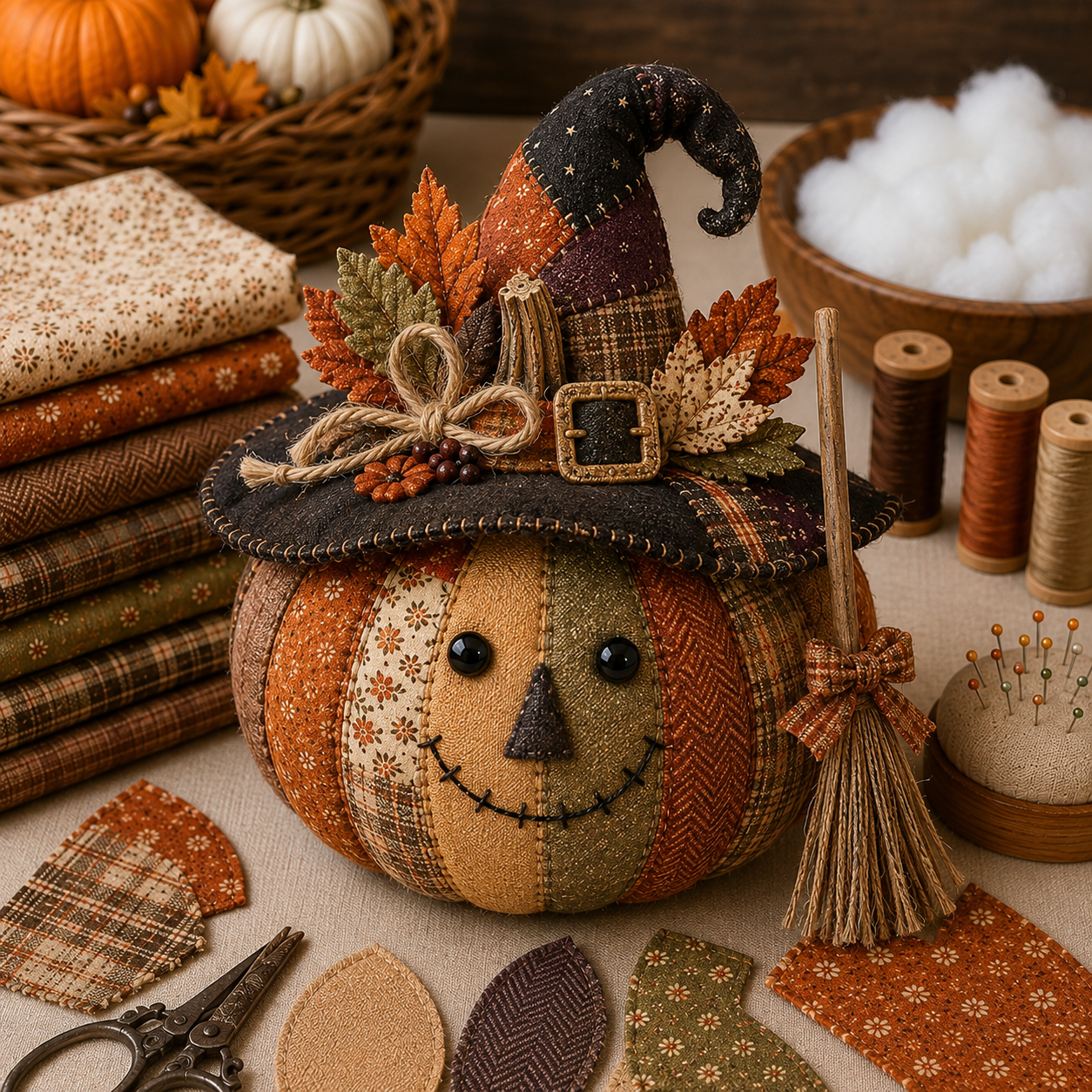 🔥Last Day🔥BUY 4 GET 1 FREE (Add 4 Pcs To Cart) – Cozy Harvest Pumpkin Patchwork Kit