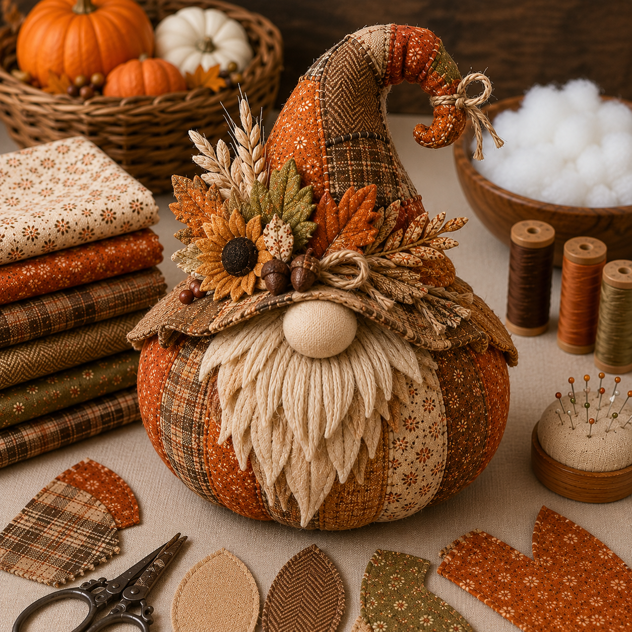 🔥Last Day🔥BUY 4 GET 1 FREE (Add 4 Pcs To Cart) – Cozy Harvest Pumpkin Patchwork Kit