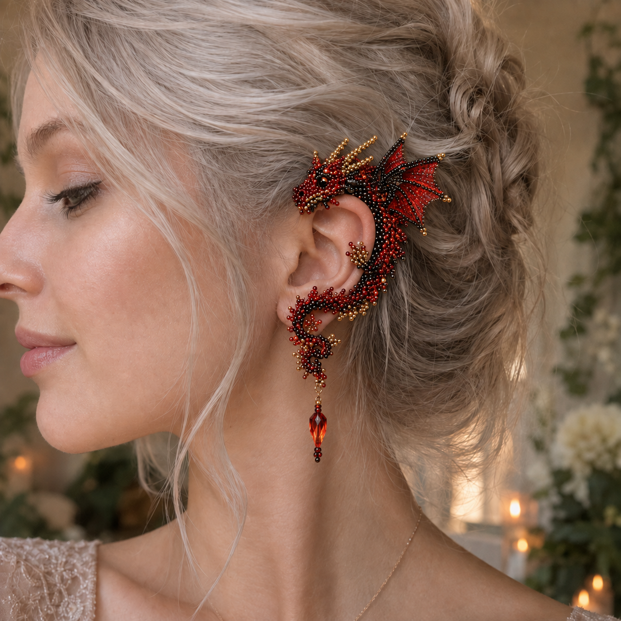 🔥Last Day BUY 3 GET 1 FREE - DIY Beaded Dragon Ear Cuff Kit