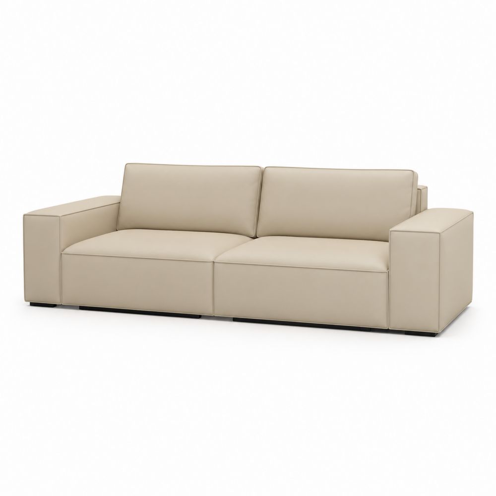 3-Sitzer Ledersofa Echtleder Beige 220 cm