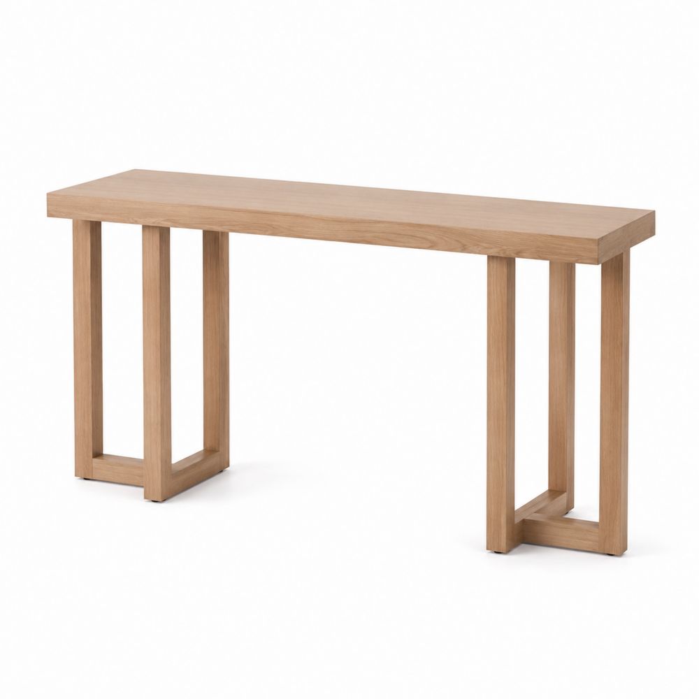 Konsolentisch Rechteckig Massivholz Eiche Natur 120x30x80 cm