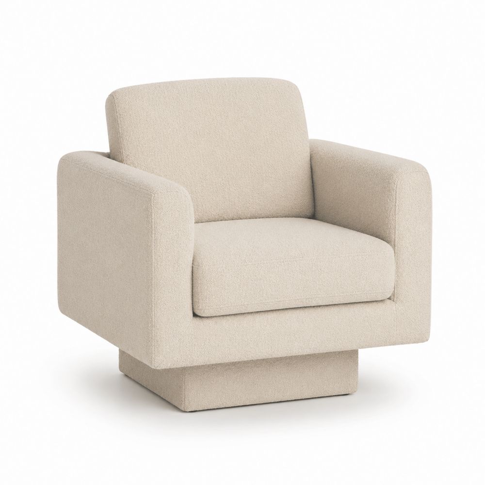 Sessel Holzrahmen 80x90x85 cm Polyester Beige