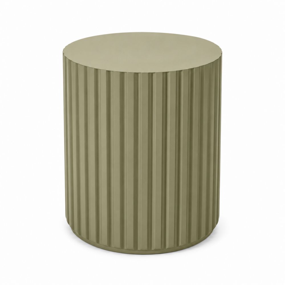 Runder Metall-Outdoor-Beistelltisch 45 cm Olivgrün