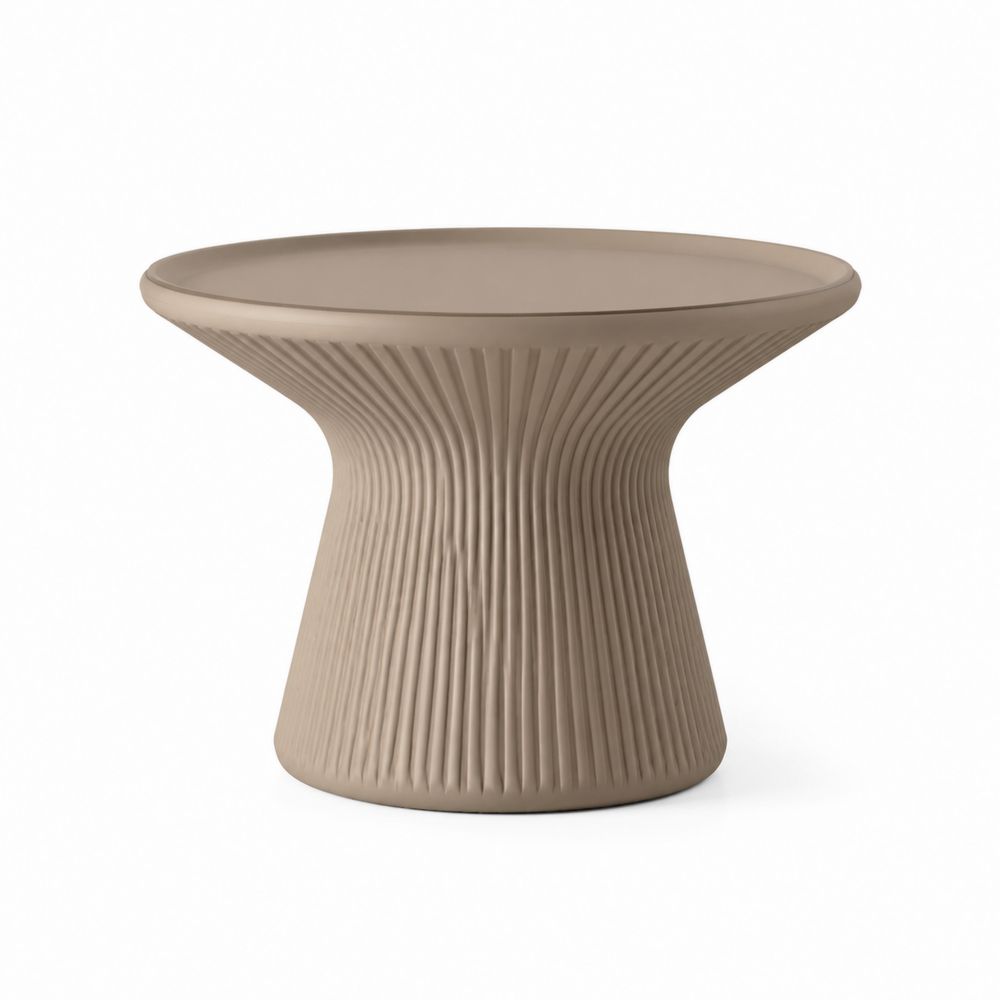 Runder Beistelltisch Polypropylen Beige 45cm Höhe