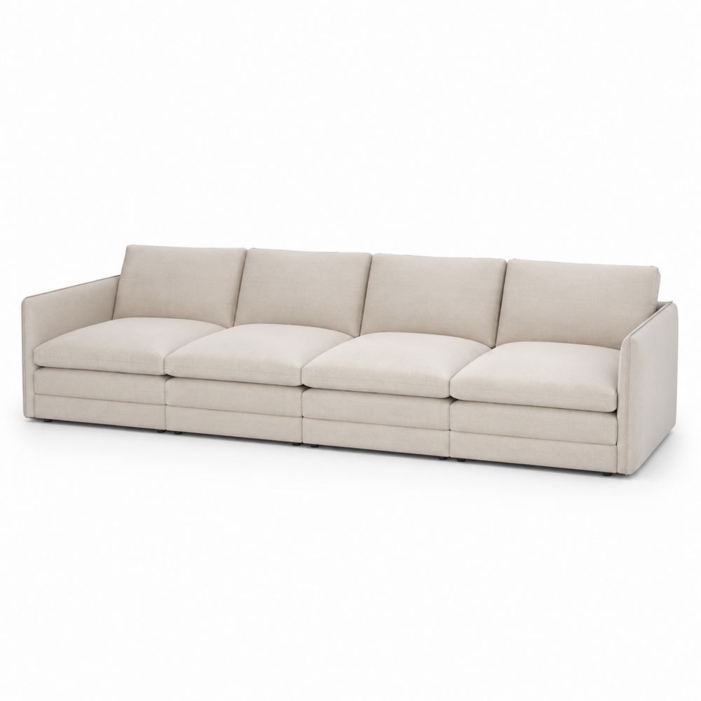 Modulares Sofa Set 4-Sitzer Textil Beige 280cm
