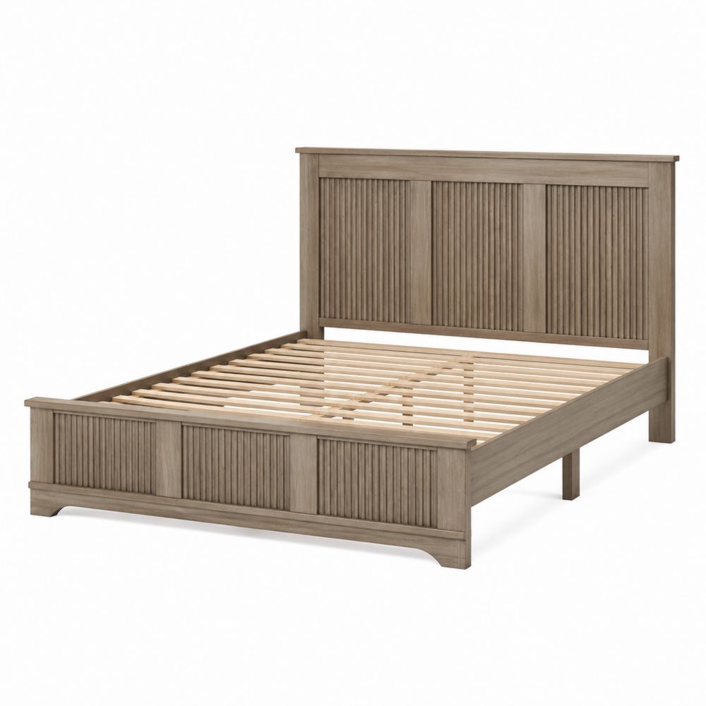 Holzbett Panelbett Doppelbett 200x160cm Eiche Braun