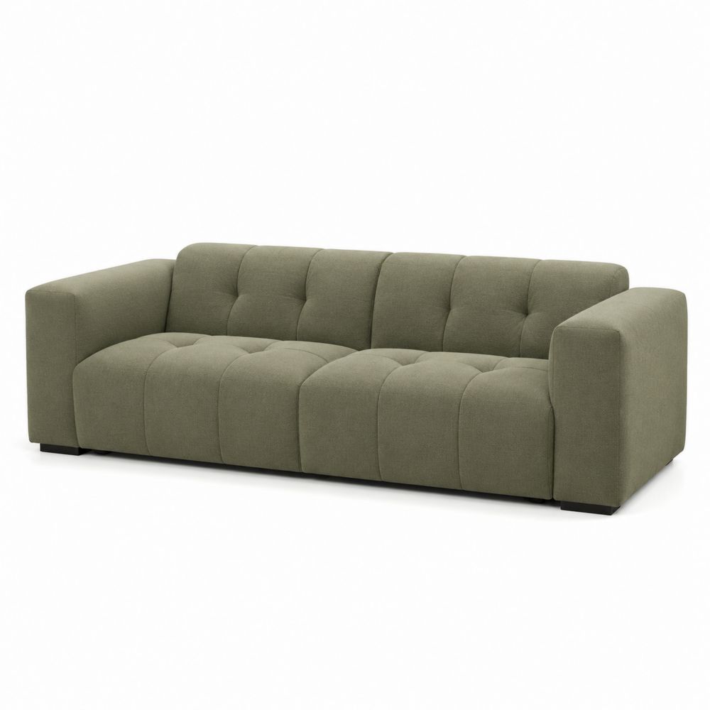3-Sitzer Sofa Stoff Olivgrün