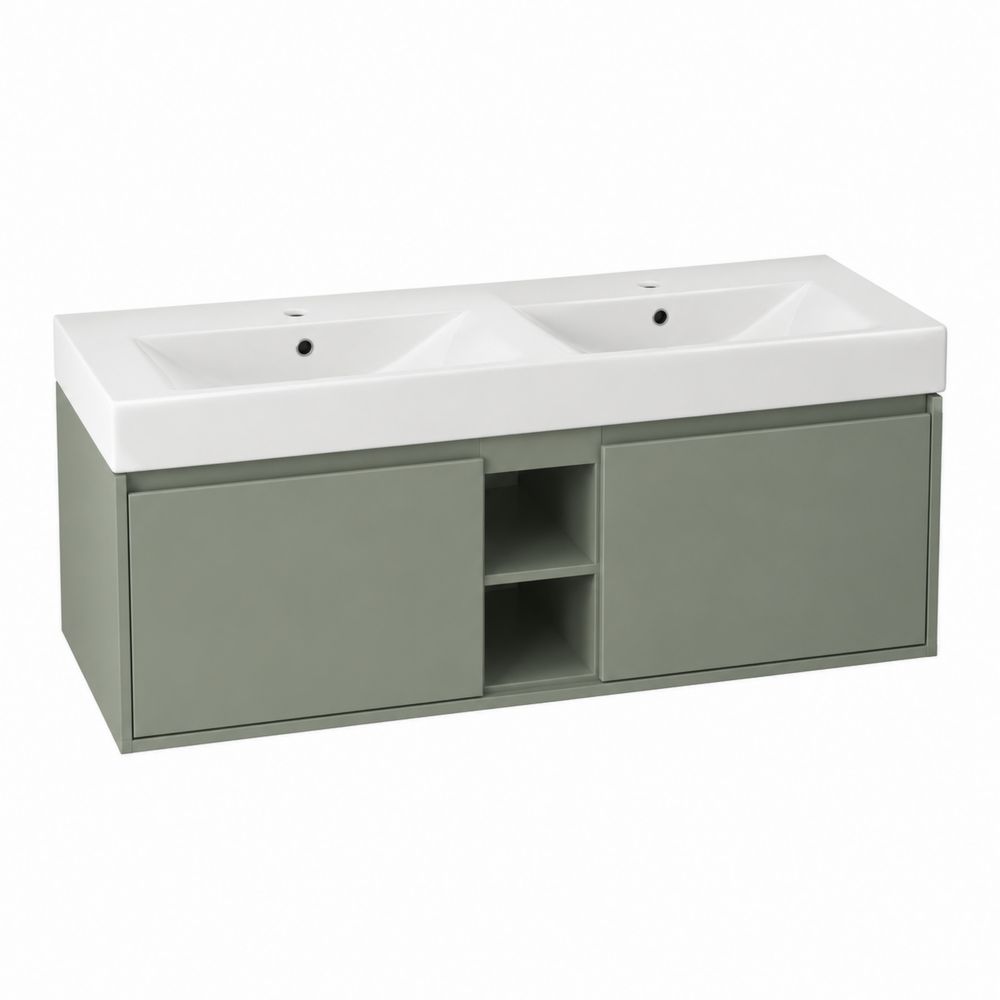 Doppelwaschtischunterschrank 120 cm Keramik Grün