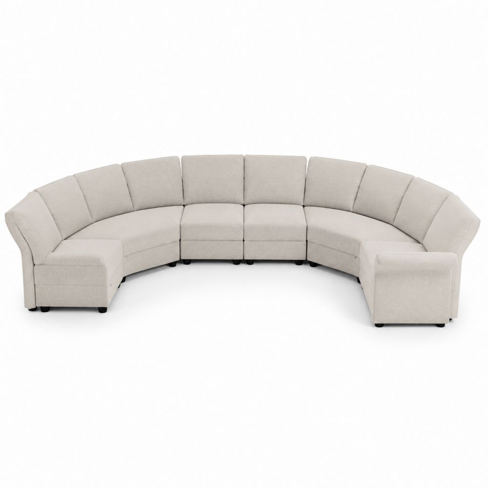 Modulares Sofa-Set Beige Stoff Rund 300x100x84 cm