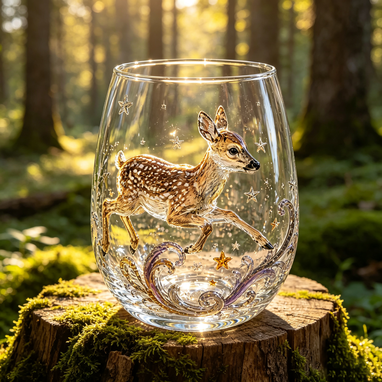 🔥 Letzter Tag: 49 % Rabatt – 🦌Handgefertigtes Trinkglas mit Tiermotiven